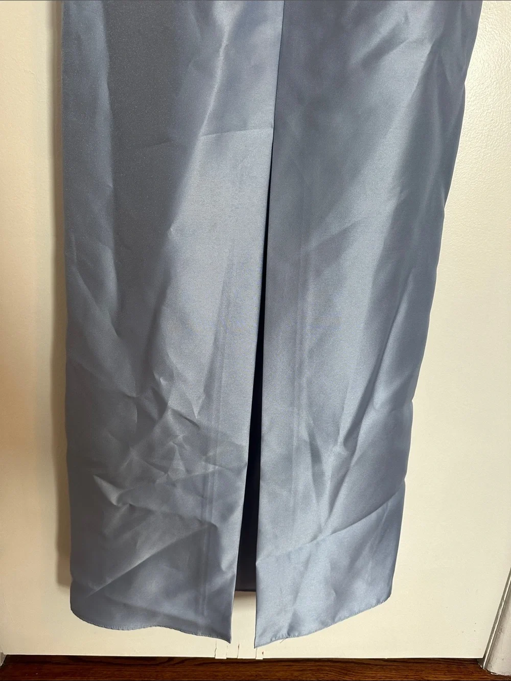 Dessy Elegant Sleeveless Light Blue Satin Maxi Dress with Belt- NWT - Picture 9 of 9